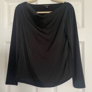 Banana Republic Factory Elegant Black Drape Neck Top